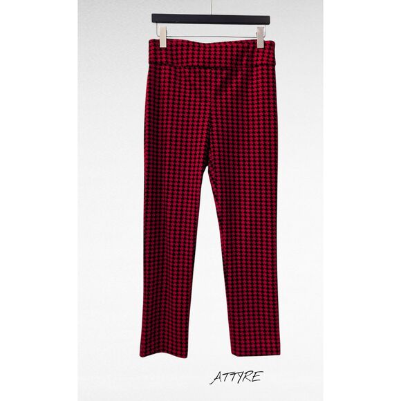 ATTYRE New York red&black houndstooth pull-on pants.  Sz  6 - Picture 1 of 8